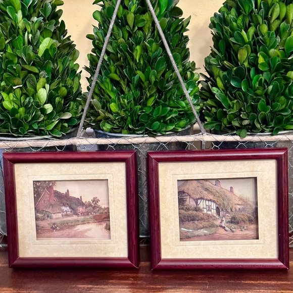 Vintage Pair of John Ellam Studios Framed De'coupage Art - Picture 13 of 15